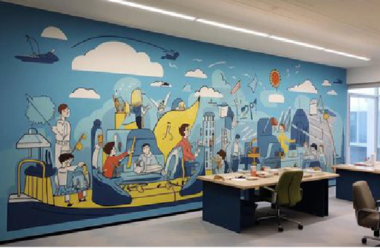 南丹办公室墙绘的特点。