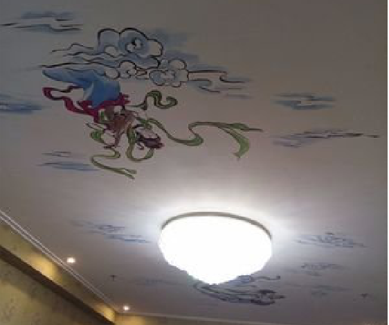 南丹如何快速绘制天花板上的手绘墙？