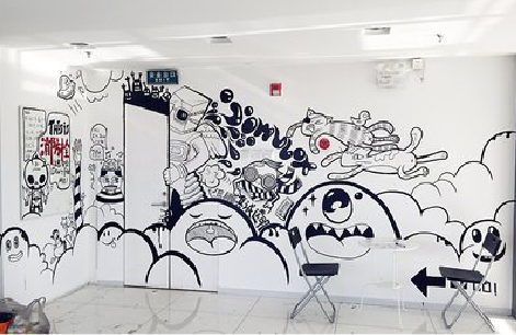 南丹手绘墙并非传统涂鸦。